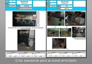 Criar standards para as áreas principais
 