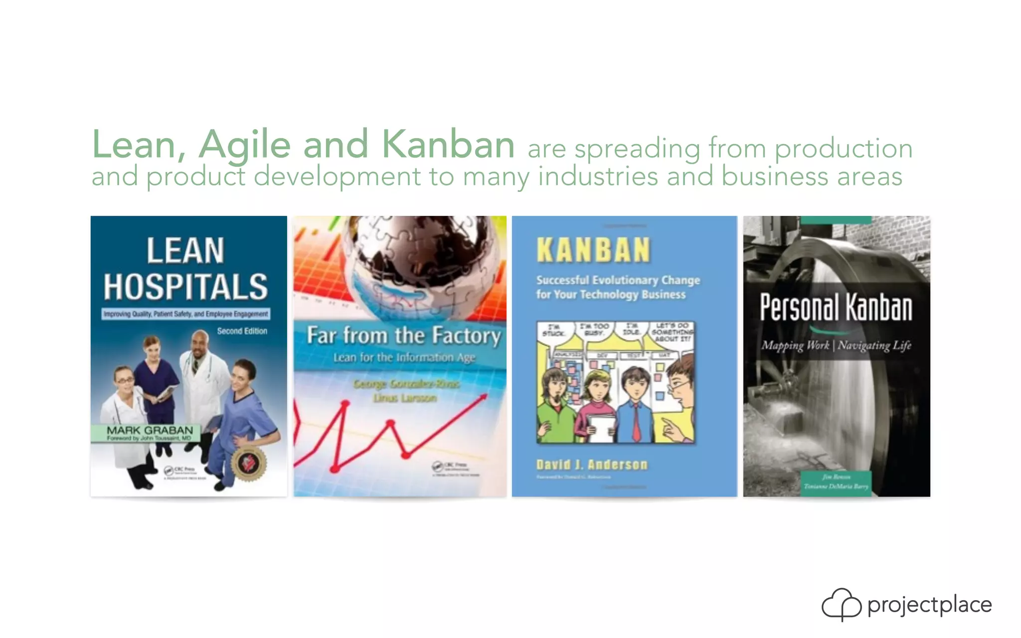 Lean, Agile and Kanban are spreading from production 
and product development to many industries and business areas 
 