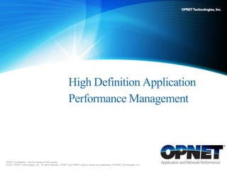 High Definition Application Performance Management 