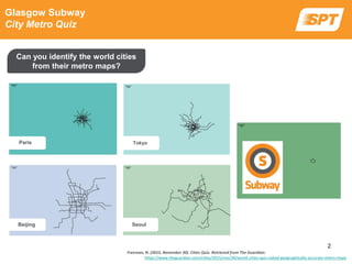 Glasgow Subway
City Metro Quiz
Paris Tokyo
Beijing Seoul
Can you identify the world cities
from their metro maps?
Freeman,...