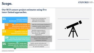 CONFIDENTIAL & PROPRIETARY
Scope.
Our RCFs assure project estimates using five
inter-linked approaches.
51
 