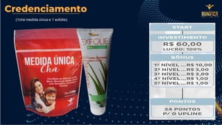Credenciamento
(1chá medida única e 1 exfolie).
 