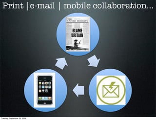 Print |e-mail | mobile collaboration...




Tuesday, September 29, 2009
 