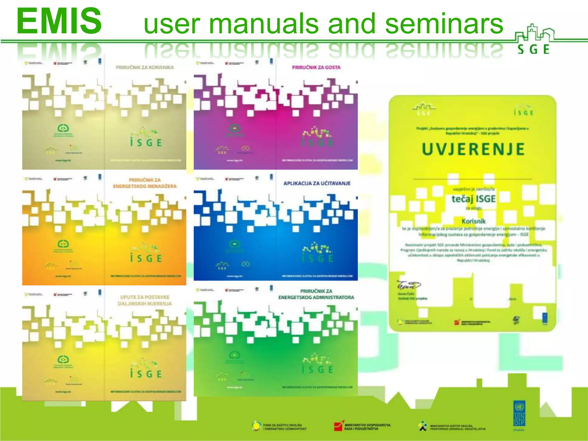 EMIS user manuals and seminars
 