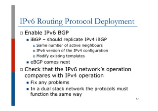IPv6 Deployment Planning Tutorial, by Philip Smith [APNIC 38] | PDF