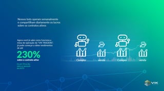 Ou até 3% ao dia,
sobre as operação
dos BOTS
 