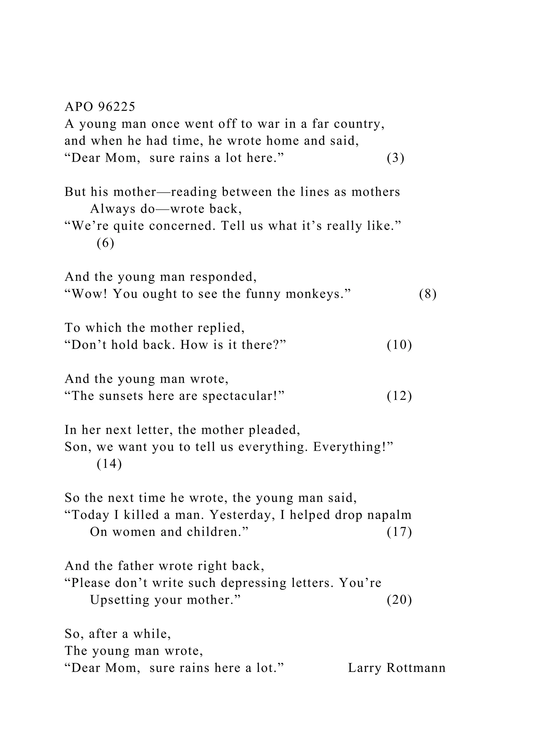 APO 96225A young man once went off to war in a far country,and.docx