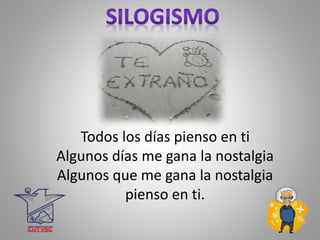 Todos los días pienso en ti
Algunos días me gana la nostalgia
Algunos que me gana la nostalgia
pienso en ti.
 