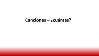 Canciones – ¿cuántas?
 