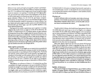 204

I APOCALIPSIS

SIN VElO

debiera ser esta nuestra principal preocupación. porque si permanecemos en una relación en la que Jesucristo habita en nosotros, de acuerdo a
Juan 15:1-11 no debemos tener ningún temor de que los espíritus malos
moren en nosotros o nos opriman. Si tenemos que tener alguna obsesión. que sea la de estar unidos a Cristo como el pámpano a la vid. El reino de los malos espíritus de Satanás que están «en los aires» o en "las regiones celestiales» (Efesios 2:2, RV; 6:10-12). que buscan constantemente poseer a la raza humana. parecen estar limitados de alguna forma
en su tarea de posesión cuando se encuentran en terreno cristiano. Los
que viajaron por países paganos pueden contar acerca de los fenómenos
sobrenaturales que tienen lugar y que solo se pueden adjudicar a una
fuerza espiritual demoníaca.
Gran parte de los miedos supersticiosos que se generan en muchas
religiones del mundo tienen su origen en la obra de los demonios. De
acuerdo a 2 Tesalonicenses 2:9-12 podemos esperar un gran aumento
en la expresión de este efecto maligno sobre los asuntos humanos a medida que nos acerquemos a la tribulación. Cuando el anticristo entre en
escena en el mundo, tendrá poder para hacer «toda clase de milagros, sefiales y prodigios falsos» (2:9-10). Este poder lo recibirá de los malos espíritus que andan en libertad. Sin lugar a dudas. algunas de las crecientes
tendencias hacia los fenómenos espirituales en estos días pueden indicar
que nos estamos acercando a los tiempos del fin.
Malos espíritus aprisionados
Judas 6 nos dice: «Ya los ángeles que no mantuvieron su posición de
autoridad, sino que abandonaron su propia morada. los tiene perpetuamente encarcelados en oscuridad para el juicio del gran Dfa.» A la luz de
este versículo, parece evidente que, en este momento, hay ángeles aprisionados en la oscuridad, que bien pudiera referirse al «abismo», hasta el
Día del Señor. Es probable, que estos ángeles son aquellos que violaron
las leyes de Dios al venir a cohabitar con las «hijas de los hombres»,
creando una extraña raza que tuvo que ser destruida en el diluvio (Génesis 6:2-7).
Más adelante, se confirma en 2 Pedro 2: 1-10, adonde dice que Dios
«no perdonó a los ángeles que pecaron, sino que arrojándolos al infierno
[tartaros] los entregó a prisiones de oscuridad, para ser reservados al juicio» (2:4, RV). Tartaros aquí puede ser «elabismo» o ese hoyo sin fondo.
Los ángeles caídos, que ya manifestaron sus malas tendencias y capacidades al casi destruir la raza humana, se encuentran encadenados allí. Se

Los juicios de las siete trompetas

I 20S

les desatará sobre la tierra para un tiempo de persecución espiritual como el mundo jamás conoció. La descripción de este acontecimiento se
ve en los juicios de la quinta y sexta trompetas o, como también se les llama, los dos primeros ayes.
El primer ¡ay!
Lo abrió, y del pozo subió una humareda, como la de un horno gigantesco; y la humareda oscureció el sol y el aire. De la humareda
descendieron langostas sobre la tierra, y se les dio poder como el
que tienen los escorpiones de la tierra.
(Apocalipsis 9:2-3)
Cuando se abrió el abismo, de él subió humo hasta saturar el aire con
una niebla tóxica peor que la que se vio en Los Ángeles o en cualquier
otra ciudad. De esta niebla tóxica saldrán langostas como escorpiones,
que no tienen antecedente en la historia. Se les llama «querubines infernales». Tendrán forma de langostas con aspecto de caballos. con caras
parecidas a las de los hombres, el cabello como el de las mujeres y dientes
como de leones; tienen corazas de hierro. sus alas son como «el estruendo de carros de muchos caballos que se lanzan a la batalla» (9:9), y tienen
aguijones en las colas como los escorpiones.
Años atrás, alguien sugirió que esos seres son aviones 8-29 porque
estaban bien protegidos pero tenían la capacidad de picar con la cola.
Esta sugerencia es fantasiosa, porque en realidad. se trata de seres espirituales que es probable que los seres humanos no podrán ver pero sentirán con fuerza sus efectos. Es evidente, aquí se cumple el juicio de las
langostas que vendría sobre la tierra durante la tribulación según predijo
el Sefior (Joell-2). No se deben interpretar en sentido literal ni simbólico, sino espiritual, porque describen a una criatura espiritual que tiene
la capacidad de generar una respuesta física en la humanidad. Estas terribles criaturas que vienen sobre la tierra con el propósito de perseguir a
las personas sobrepasan nuestra capacidad de comprensión. Si los seres
humanos las pudieran ver, sus corazones, sin duda, desfallecerían de temor.
Apolión: «el destructor»
«El rey que los dirigía era el ángel del abismo, que en hebreo se llama
Abadón y en griego Apolién» (Apocalipsis 9: 1 1). El ángel que lidera a
todos estos espíritus malignos que salen del hoyo del abismo se llama, en

 