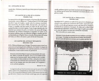392

I APOCALIPSIS

SIN VELO

cuando dice: «Dichosos y santos los que tienen parte en la primera resurrección .»

LOS SANTOS DE LA ERA DE LA IGLESIA :
PRIMERA FASE

Los santos de la era de iglesia resucitarán en la primera fase de la primera
resurrección , como se delinea en 1 Tesalonicenses 4:13-18. Este pasaje
descr ibe el rapto de la iglesia, cuando todos los cristianos resucitarán.
Esta resurrección, de acuerdo a Pablo , abarcará solo a «los muertos en
Cristo), y a aquellos «que han muerto en unión con él»: por lo tanto ,
quedará limitada a la era de la iglesia. Como e! rapto abarcará solo a los
creyentes que nacieron de nuevo , no incluirá a los santos del Antiguo
Testamento. En el Nuevo Testamento, la expresión «en Cristal> se usa
de manera uniforme como una referencia teológica a aquellos que fueron bautizados por el Espíritu Santo, entrando a formar parte de! cuerpo
de Cristo y se refiere a los santos a partir del día de Pentecostés.

La primera resurrección

venida, podemos suponer qu e Israel resucitará antes de la gloriosa ven ida, mientras que los samas de la tribulación resucitarán durante o en la
gloriosa venida.

LOS SANTOS DE LA TRIBULACiÓN :
TERCERA FASE

Apocalipsis 6:9-11 presenta un cuadro de los santos de la tribulación qu e
murieron como mártires por el testimonio del Cordero, esperando la resurrección, (lYse les dijo que esperaran un poco más, hasta que se completara
el número de sus consiervos y hermanos». Sin duda, esto se refiere al final
del período de la tribulación, cuando Cristo venga en su gloria para establecer su reino del milenio, los santos de la tribulación resucitarán.
Esto concuerda con nuestro texto:
Enfonces vi tronos donde se sentaron Jos que recibieron autoridad
para juzgar. Vitambién las almas de los que habían sido decapitados por causa del testimonio de Jesús y por la palabra de Dios. No

LOS SANTOS DEl ANTIGUO TESTAMENTO:
SEGUNDA FASE

El Dr. Walvoord destaca que el Antiguo Testamento parece situar la resurrección de Israel después de la tribulación. En Danie! 12, después de
la descripción de la tribulación en los capítulos anteriores, se le prom ere
la liberación a Israel cuando termine ese período.43
Entonces se levantará Miguel , el gran principe protector de tu pueblo. Habrá un período de angustia, como no lo ha habido jamás
desde que las naciones existen. Serón salvados los de tu pueblo,
cuyo nombre se halla anotado en el libro , y del polvo de la tierra
se levantarón las multitudes de los que duermen, algunos de ellos
para vivir por siempre, pero otros paro quedar en la vergüenza y
en la confusi6n perpetuas.
{Daniel 12:1 -2)

La sugerencia de que Israel resucitará antes qu e los santos de la tribu[ación resulta de la comparación de Apocalipsis 19:7-9 con el Salmo
50 :1-6 . En la cena de las bodas del Cordero, Israel asistirá como los amigos del novio . Como la cena de bodas ten dr~ lugar antes de la gloriosa

I 393

EL TRONO DELJUICIO DE CRISTO / Corintios 4:5 )' 3:/1 -/ 5

 