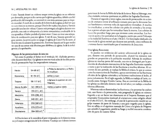 La iglesia de Esmirna

')8 1 APOCALIPSIS SIN VELO

Cristo. Satanás desató un violento ataque contra la iglesia en un esfuerzo
por destruirla, porque se dio cuenta que la iglesiaapostólica. debido a su fiel
predicación del evangelio. se convirtió en una seria amenaza para su imperio mundial. A través de un estudio de la historia de la iglesiaes fácil ver que
no tuvo éxito en su intento. porque Dios le dio vuelta a los planes y Satanás
aprendió una lección valiosa. Cuanto más perseguía a la iglesiadurante este
período, esta más se sobreponía a la única característica condenable de la
era apostólica: el haber perdido el primer amor. Cristo no tiene una sola palabra de condenación para esta iglesia. A raíz de esto, Satanás aprendió un
gran secreto: ¡La persecución no apaga a la iglesiade Cristo! Por lo tanto, al
final de esta era amainó la persecución. Entonces Satanás usó la que resultó
ser una de sus armas más efectivas para debilitar a la iglesia. la de la indulgencia y la aprobación.
Algunas de las persecuciones de esta era
Tal como lo predijo el Señor en el versículo 10: «Sufrirán persecución durante diez días.» La iglesia en esta era vivió ocho de los diez períodos de persecución bajo los emperadores romanos.
_..

_----

....

Ne r6n
..

-----~._--_

-

.

_-------_.-

a Pablo lo deco pitan y a Pedro
54-68 d.C.
lo crucifican.
------------- _._-------------exilian a Juan
81·96d.C.
I-----~-----

Dormcrono
-------------  - - - - - - - - - - 1

98-117 d.C.

Tro[ono
-----

[~~o reo-Aurelio
- --Severo

161-180 d.C.

1--

---_._-----~

193-211, d.C.

-

a Ignacio lo que man en uno
hoguera.
matan a Justino m6rtir.
..

---~-~-----'

----

235·238, d.C.
--------1 - - - - - - - - - - -1-------------249-251, d.C.
Decio

Ma ximino

____ o

Valeriono
.-----

270-275 d.C.

relleno

cleciono
----_.~.-

253·260 d.C.

f-- - - - - - - - ---1 - - - - - - - - - - - -

--~-

--

284·305 d.C.

4

·--·----T----····-·---·--·~-

_+----_._---- --

A Diocleciano se le considera el peor emperador en la historia romana y el mayor antagonista de la fe cristiana. Condujo un violento intento

I 59

para t~atar de borrar la Biblia de la faz de la tierra. Bajo su liderazgo. muchas CIUdades romanas quemaron en público las Sagradas Escrituras.
Durante el segundo y tercer siglos, esta era de persecución vio a cien[Os de cristianos entrar al anfiteatro romano para que lo devoraran leones hambrientos mientras miles de espectadores vitoreaban. A muchos
los crucificaban, ~ otros los cubrían con pieles de animales y los arrojahan a perros salvajes que los torturaban hasta la muerte. Los cubrían de
lu ca y les prendían fuego para que sirvieran como antorchas. Los herVÍ,lIl el.l aceite y los q.uemaban en la hoguera, suerte que corrió Policarpo
en la Ciudad de Esmirna en el año 156 d.e. Un historiador dedicado a la
historia de la iglesia estimó que durante este período, cinco millones de
cristianos fueron martirizados por el testimonio de Jesucristo.
Una iglesia Horeciente
Se pueden ver evidencias del carácter sobrenatural de la iglesia en
que, durante este período de persecución, alcanzó los números más
grandes en proporción a la población mundial. Además de establecer
.iglesi.~ en muchas partes del mundo, esta era se distinguió por la producción de abundantes manuscritos de las Sagradas Escrituras copiados
a mano y por la traducción de las Escrituras a muchos idiomas. Al couiienzo de este: período, se tradujo la Biblia al sirfaco, lo que se conoce
como los manuscritos de Peschitto, que se convirtieron en las Escrituras
oficiales de las iglesias orientales y se hicieron traducciones al árabe, al
pers.a y al armenio. En el siglo segundo, la Biblia se tradujo al Latín, conocida como Antigua Versión Latina. Esta se convirtió en la Biblia de
las iglesias occidentales durante más de mil años y se tradujo a muchos
idiomas diferentes.
Mientras más se diseminaban las Escrituras y las personas las usaban
más, aun frente a la persecución, más progresaba la iglesia en número
llegando a ser un factor tan dominante en el Imperio Romano que el
emperador Constantino instituyó al cristianismo como religión oficial
en el afio 312 d.e. Sin embargo. el cese de la persecución resultó ser un
golpe maestro de parte de Satanás y una gran tragedia para la iglesia.
Esto s~ r~fleja en el s~guie:nte mensaje de: Cristo a la iglesia de Pérgamo
que asimiló el paganlsmo, perdió su fuego y recibió una seria condenación de parte de nuestro Señor.

 