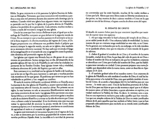 96

I APOCALIPSIS

SIN VELO

Biblia. Su gran ministerio es el de pastorear la Iglesia Bautista de Bellevue, en Memphis, Tennessee, que tiene veinticinco mil miembros y predica a unas siete mil personas durante dos sesionescada domingo por la
mañana. Cuando visité esta iglesia hace algunos meses, me impresionó
su parecido con la que fue la iglesia de la puerta abierta de Filadelfia.
abierta a los perdidos de su generación. Cada semana, muchos reciben a
Cristo a través del ministerio integral de esta iglesia.
Una de lascosasque hace única a Bellevue es que, al igual que su homóloga de Filadelfia; comparte un gran énfasis en la segunda venida de
Cristo. En un tiempo en que a muchos pastores en el seminario se les cerró la boca respecto a la efectivaenseñanza del regreso de Cristo, el Dr.
Rogers proporciona una refrescante voz profética desde el púlpito que
anuncia siempre la segunda venida, no solo en su iglesia, sino también
en su ministerio televisivo nacional. No hay nada que encienda el fuego
de la evangelizaciónen el corazón de una congregación como la predicación dinámica del prometido regreso de Jesús.
Las iglesias que siguen esta fórmula hoy en día gozan de un crecimiento sin precedentes. Somos testigos hoy en día, del desarrollo de las
grandes iglesias del tipo de la de Filadelfiaen casi todas las ciudades importantes de los Estados Unidos. Estas iglesias tienen vida y vitalidad,
evidencia silenciosa del poder del Espíritu que está en ellas.
Esto contrasta en su totalidad con las iglesias de Sardiso de Laodicea,
que se les ven en figurillas para mantener su statu quo; y muchas pierden
más miembros de los que ganan. El problema que tienen es que no han
«obedecido su palabra» y han «negado su nombre».
El vacío de nuestra civilizaciónoccidental debido a su filosofíaatea y
humanista le da a las iglesias de Filadelfiasu mayor oportunidad, en suscasi trescientos años de historia, de cosechar almas. Por primera vez en
siglos. la raza humana no solo se encuentra filosóficamente vacía sino
que toma conciencia de esevacío. Las iglesias fieles que tienen una enseñanza bíblica y un ministerio evangelizadory misionero guían a muchos
a salir de su desierto filosófico ya entrar en la vida abundante que Cristo
vino a ofrecer a toda la humanidad. Si no hiciéramos otra cosa mas que
tomar la oportunidad de anunciar la pronta venida de Cristo desde
nuestros púlpitos y en el testimonio personal, estaríamos en condiciones
de capitalizar el vado en el corazón del siglo veintiuno.
La gente está interesada en lossucesosfuturos y en el regresode Cristo, y esto se demuestra por la continua popularidad de nuestra serie de
novelas proféticas DqadlJ! Atrds. Lo increíble es la cantidad de personas

La iglesia de Filadelfia

I 97

no convertidas que las están leyendo, muchas de las cuales reciben a
Cristo por la fe. Ahora que estos libros están en librerías secularesen todas partes, no hay manera de decir cuántos vendrán a Cristo en lo que
puede ser una de las últimas, o la gran cosechade almas antes del rapto.
EL DESAFio DE CRISTO

El desafío de nuestro Señor para los que vencieren (aquellos que nacieron de nuevo) tiene tres aspectos:
l. «Al que salga vencedor lo haré columna del templo de mi Dios, y
ya no saldrá jamás de allí.11 Una columna habla de estabilidad. La única
manera de que un cristiano tenga estabilidad en esta vida, es en Cristo.
Por lo general, son rechazadospor su fe; sin embargo, en la vida venidera
no se quedarán afuera, sino que en relación a Cristo estarán de la parte
de adentro.
2. «Sobre él grabaré el nombre de mi Dios y el nombre de la nueva
Jerusalén, ciudad de mi Dios, la que baja del cielo de pane de mi Dios.»
Grabar el nombre de Dios es indicativo de que los verdaderos creyentes
se identifican con Cristo por el sello del nombre de Dios, que los habilita para tener entrada a su ciudad. Cristo promete preparar una nueva Jerusalén que descenderá sobre la nueva tierra, como se describe en Apocalipsis 21 :9-22:6.
3. ~Y también grabaré sobre él mi nombre nuevo.» Los creyentes de
la iglesiade Filadelfia no solo tendrán el nombre de Dios, el cual los habilita para entrar a la ciudad de Dios, sino que también tendrán el nombre de Cristo, de acuerdo a Apocalipsis 22:3-4, los habilita para ser «sus
siervos... 10 verán cara a cara». Una de las benditas promesas de la Palabra de Dios para sus hijos es que un día veremos a aquel que es el objeto
de nuestro amor, al Sefior Jesucristo, a quien adoramos en espíritu y en
verdad mediante la Palabra de Dios. Es decir, lo veremos cara a cara.
Esta es una experiencia exclusivapara todos aquellos que han vencido.
Los que son simples oidores de la Palabra de Dios no están justificados
delante de él, pero aquellos que han recibido al Señor Jesús y que se han
preparado adecuadamente para recibirlo en su venida están justificados
delante de Dios.

 