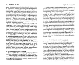 102

I APOCALIPSIS

SIN VELO

calidad. Tienen una arquitectura fabulosa, edificios de millones de dólares, organizaciones encargadas de recaudar fondos, y una membresía
grande (aunque no consagrada). Al decir: "Me he enriquecido y no me
hace falta nada», no se da cuenta de su estado espiritual empobrecido;
porque Jesús dijo: «Separados de mí no pueden ustedes hacer nada.» Los
seres humanos pueden organizar, edificar, promover, predicar, enseñar,
pero solo el Espíritu de Dios puede transformar el alma humana. Solo el
Espíritu de Dios puede transformar vidas. Solo el Espíritu de Dios puede glorificar a Jesucrisro ya que este dijo: "Él me glorificará» Ouan
16:14). Esto nos proporciona una buena prueba para medir cualquier
obra que pretenda realizarse en el nombre de Jesucristo: si glorifica a la
humanidad, no es la obra del Espíritu.
La prueba exclusiva del Espíritu es: ¿Glorifica a Jesucristo? ¡La era de
esta iglesia no lo hace!; porque en lugar de predicar el evangelio en el
nombre de Jesús para alcanzar a la mayor cantidad de almas en estos últimos días, pasan su tiempo negando la doctrina de la fe «encomendada
una vez por todas a los santos». Hace poco me dijo el pastor de una iglesia de argumento central (como se les llama muchas veces): «No quiero
condenar a nadie diciéndole que Cristo es el único camino de salvación;
eso tacharía su creencia de incorrecta.» En vez de luchar a brazo partido
por la verdad de la Biblia y de enseñarla, pasan el tiempo en causas sociales. La iglesia laodiceana actual estará a la cabeza de los derechos de los
homosexuales y de los movimientos feministas, de la ordenaci6n de mujeres y de la feminizaci6n de la deidad. El mensaje de nuestro Señor ante
semejante iglesia es claro: «No tengas nada que ver con ella»
La queja de la iglesia laodiceana al estar de pie ante Jesucristo en el
día del juicio será la misma de aquel grupo de religiosos que describe
nuestro Señor en Mateo 7:22-23: «Muchos me dirán en aquel día: "Señor, Señor, ¿no profetizamos en tu nombre, y en tu nombre expulsamos
demonios e hicimos muchos milagros]" Entonces les diré claramente:
"Jamás los conocí. ¡Aléjense de mí, hacedores de maldad!" »

La iglesia de Laodicea

103

2. «Pobre.» A pesar de tener riquezas materiales, los miembros de la
iglesia de Laodicea eran pobres porque no conocían a Cristo. Esto está
de acuerdo con lo que dice nuestro Señor en Marcos 8:36: «(¿De qué sirve ganar el mundo entero si se pierde la vida?»
3. «Ciego.» A pesar de que los miembros de la iglesia de Laodicea
pensaban que sabían y comprendían, a través de su sofisticada educación y de su apropiación de "la sabiduría», no comprendían los caminos
de Dios. Esta ceguera se ilustra en la invasión que hizo la cristiandad del
siglo veinte en los derechos civiles. Hoy en día, los púlpitos de las iglesias
se usan como plataformas para la agitación racial, lo cual describe la falta
de visión de estas iglesias que luchan por resolver los problemas raciales
del ser humano de manera externa o mediante la educación. ¡Esto es imposible! La naturaleza humana debe cambiar desde adentro, y solo Jesucristo puede hacerlo. Cuanto más se trate de resolver estos problemas sociales sin Cristo, más confusos se tornarán.
4. "Desnudo .» Esta iglesia laodiceana del siglo veinte está vestida de
religión. Se envuelve con sus atuendos religiosos, quema velas, agita sus
'símbolos, ofrece sus sonsonetes, y lee sus credos; pero Jesucristo la ve
"desnuda», porque no se ha vestido por fe con las ropas de justicia. Ah. si
esta era de la iglesia se diera cuenta que el nombre de Cristo que usa, que
no lo cree como divino Hijo de Dios, se excluyó de su medio y que sin
él, ella no es nada.

EL CONSEJO DE CRISTO A lAODICEA

Nuestro Señor le aconseja cuatro cosas, cada una forma parte de la experiencia de salvación, indicando que esta iglesia no nació de nuevo.
1. «Te aconsejo que de mí compres oro refinado por el fuego, para
que te hagas rico.» Las riquezas eternas no se adquieren con las posesiones materiales; mas bien, fue la sangre de Jesucristo la que las adquirió y
se alcanzan por la fe. En 1 Pedro 1:7 dice: "Así también la fe de ustedes
al ser acrisolada por las pruebas» puede ser más preciosa que el oro. Es
interesante destacar que la iglesia de Laodicea, a la que se le cataloga de
"pobre», se le pide que compre algo. ¿Cómo se entiende?
En el libro del profeta Isaías (SS: 1), leemos la invitación que le hace Dios a los seres humanos para que vengan y compren lo que necesiten "sin pago alguno». La salvación no se adquiere mediante esfuerzos
humanos. La muerte de Cristo en la cruz del calvario la compró para
nosotros. Por lo tanto, hasta el más pobre de los pobres puede pagar el
oo.

La descripci6n que hace Cristo de Laodicea
El estado real de la iglesia de Laodicea se puede ver con claridad si
nos fijamos detalladamente en lo que Cristo vio en ella. Para él era:
l. «Infeliz y miserable.» Aunque tomaba lecciones acerca del pensamiento positivo y leía libros para saber cómo encontrar la paz., en su interior su gente era infeliz y miserable, porque las riquezas nunca satisfacen el hambre del corazón humano.

I

 