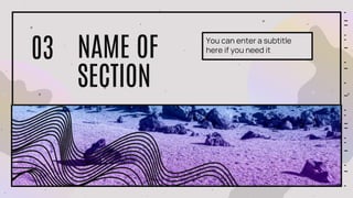 NAME OF
SECTION
You can enter a subtitle
here if you need it
03
 