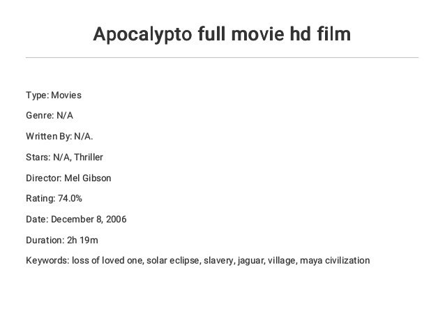 apocalypto full movie in hindi download apocalypto full movie in hindi download