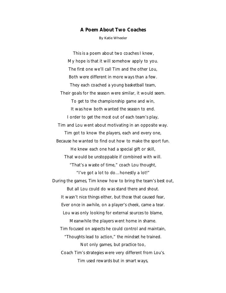 A poem about two coaches