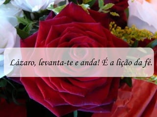 Lázaro, levanta-te e anda! É a lição da fé.
 