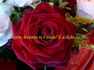 Lázaro, levanta-te e anda! É a lição da fé. 