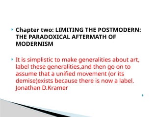 a poetics of the postmodernism powerpoint presentation | PPTX