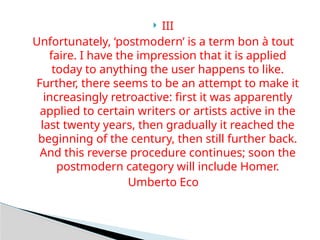 Bon Apparently a poetics of the postmodernism powerpoint presentation | PPTX