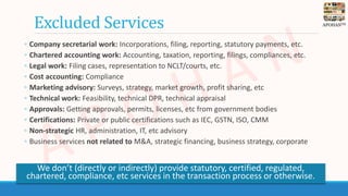 APOHANTM
Excluded Services
◦ Company secretarial work: Incorporations, filing, reporting, statutory payments, etc.
◦ Chart...