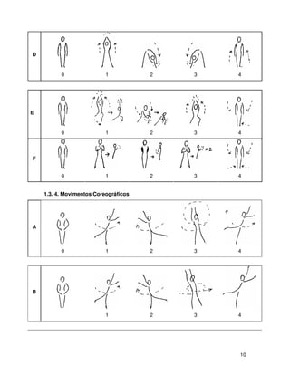 D


          0                1           2   3   4




E


          0                1           2   3   4




F


          0                1           2   3   4


    1.3. 4. Movimentos Coreográficos




A



          0                1           2   3   4




B



                           1           2   3   4




                                               10
 