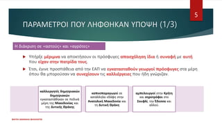 ΠΑΡΑΜΕΤΡΟΙ ΠΟΥ ΛΗΦΘΗΚΑΝ ΥΠΟΨΗ (1/3)
ΦΑΤΣΗ ΑΘΑΝΑΣΙΑ ΦΙΛΟΛΟΓΟΣ
5
 Υπήρξε μέριμνα να αποκτήσουν οι πρόσφυγες απασχόληση ίδια ή συναφή με αυτή
που είχαν στην πατρίδα τους.
 Έτσι, έγινε προσπάθεια από την ΕΑΠ να εγκατασταθούν γεωργοί πρόσφυγες στα μέρη
όπου θα μπορούσαν να συνεχίσουν τις καλλιέργειες που ήδη γνώριζαν.
Η διάκριση σε «αστούς» και «αγρότες»
καλλιεργητές δημητριακών
δημητριακών
εγκαταστάθηκαν σε πεδινά
μέρη της Μακεδονίας και
της Δυτικής Θράκης
καπνοπαραγωγοί σε
κατάλληλα εδάφη στην
Ανατολική Μακεδονία και
τη Δυτική Θράκη
αμπελουργοί στην Κρήτη
και σηροτρόφοι στο
Σουφλί, την Έδεσσα και
αλλού.
 