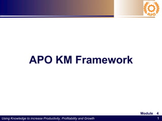 APO KM Framework   APO Workshop on Implementing KM 