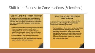 Shift from Process to Conversations (Selections)
 