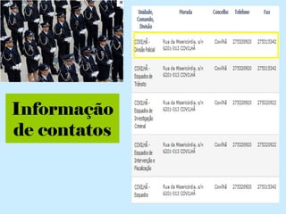 Informação
de contatos
 