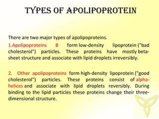 Apolipoprotein and their function, chromium as muscle building tissue ...