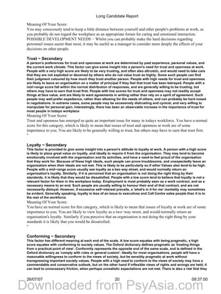 Apollo Development Personality Report | PDF