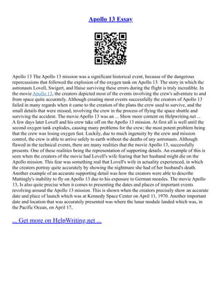 Apollo 13 Essay | PDF