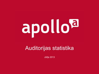 Auditorijas statistika
Jūlījs 2013
 