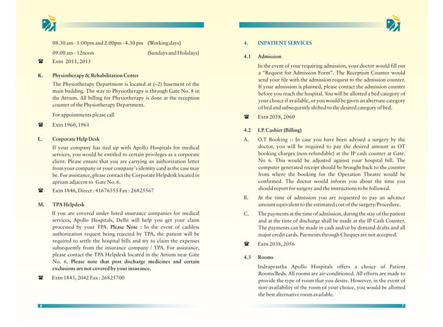 Apollo hospitals delhi in patient guide | PDF | Healthcare Industry ...