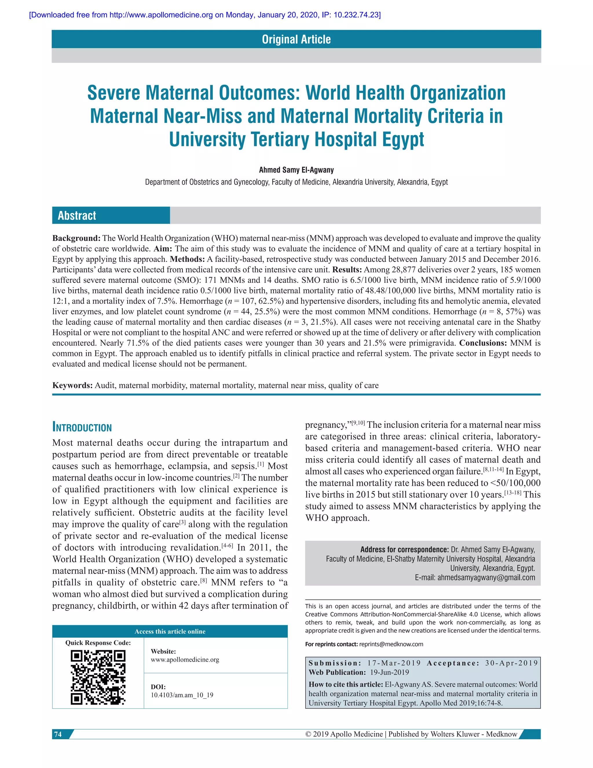 Maternal near miss | PDF