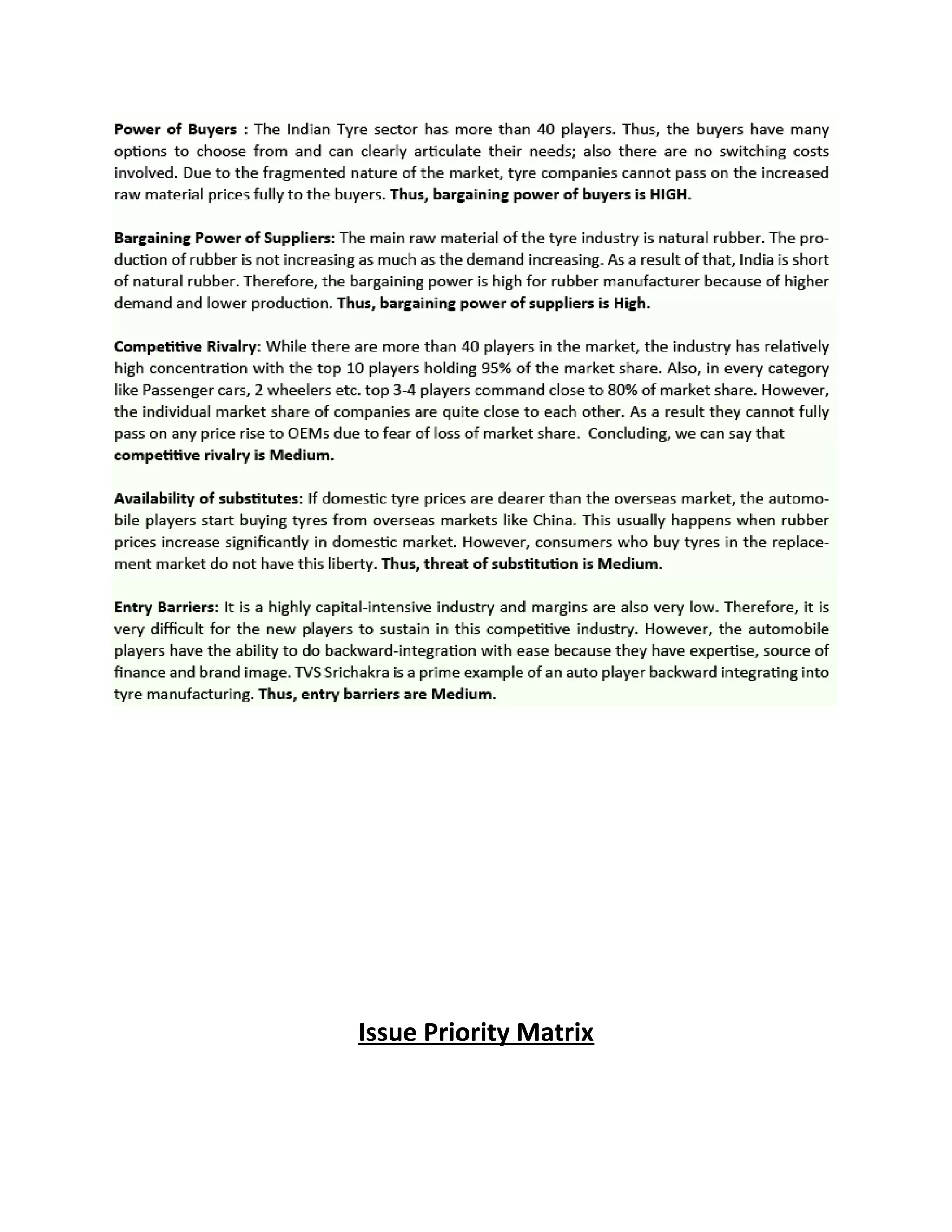 Issue Priority Matrix
 