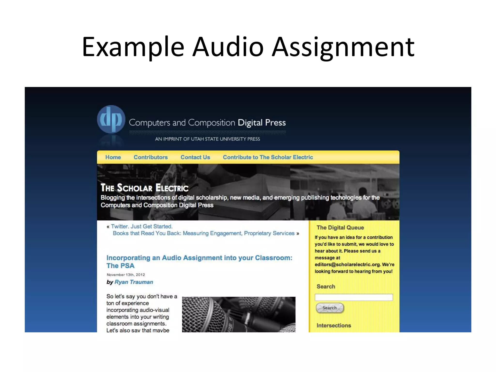 Example Audio Assignment
 