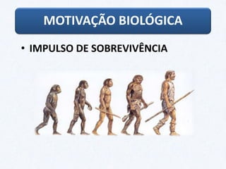 • IMPULSO DE SOBREVIVÊNCIA
MOTIVAÇÃO BIOLÓGICA
 