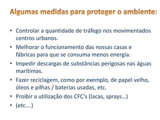 A poluição e o ambiente 