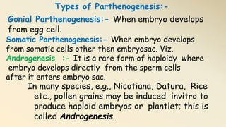 Apomixis in flowering plants | PPT