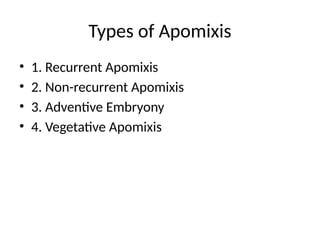 Apomixis_Presentation and their importance | PPTX