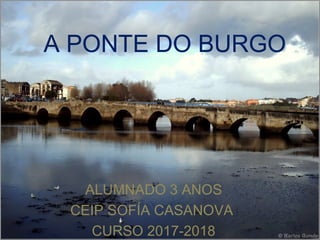 A PONTE DO BURGO
ALUMNADO 3 ANOS
CEIP SOFÍA CASANOVA
CURSO 2017-2018
 