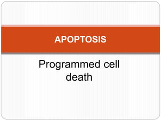 Programmed cell
death
APOPTOSIS
 