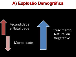A) Explosão DemográficaA) Explosão Demográfica
 
