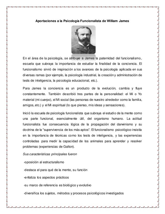 Aportaciones a la psicologia funcionalista