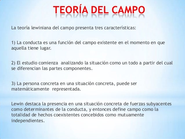 Aportaciones de lewin a la teoria de campo y como estas se