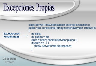 Gestión de errores en Java | PPT