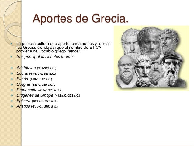 Aportes de las culturas en la fundación de etica